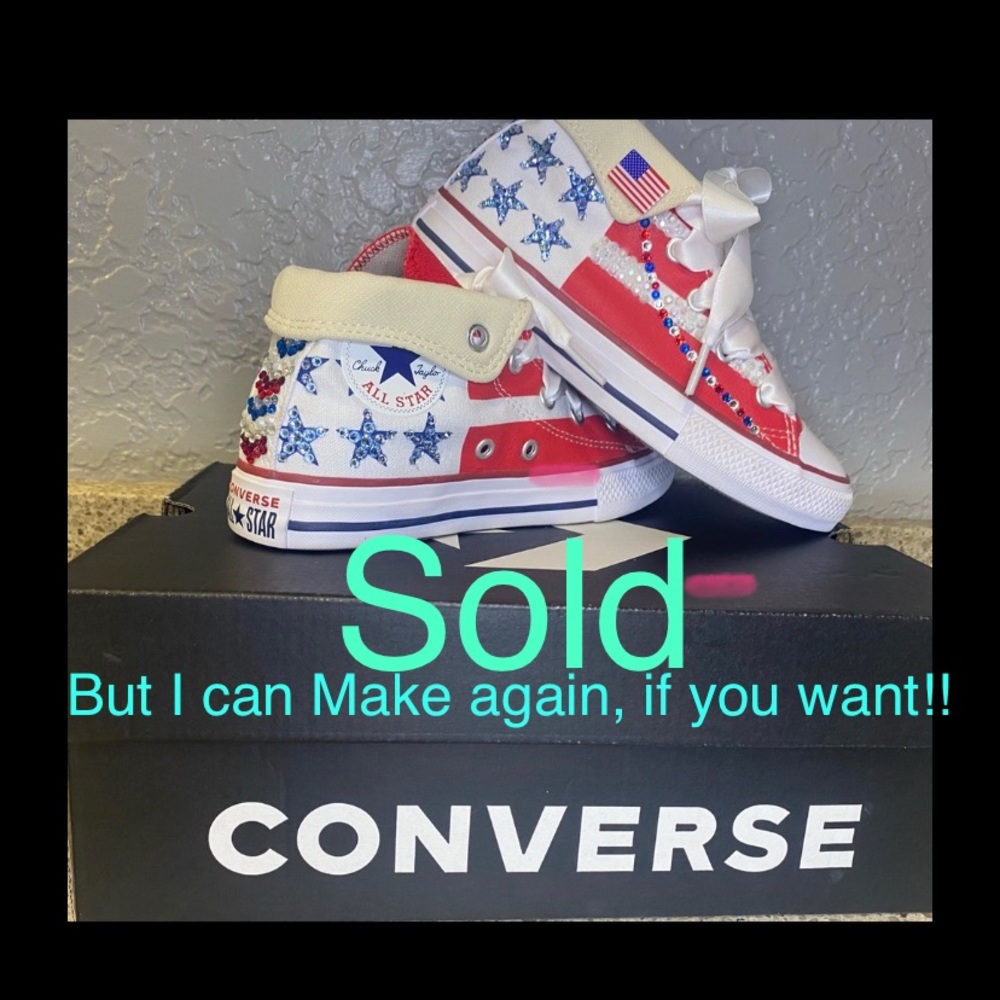 COPY - Kids-sz13 BLINGED OUT Converse